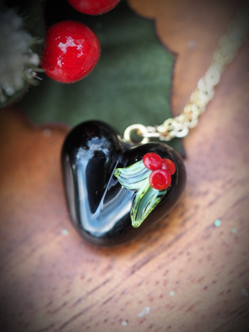 Holly Heart Necklace