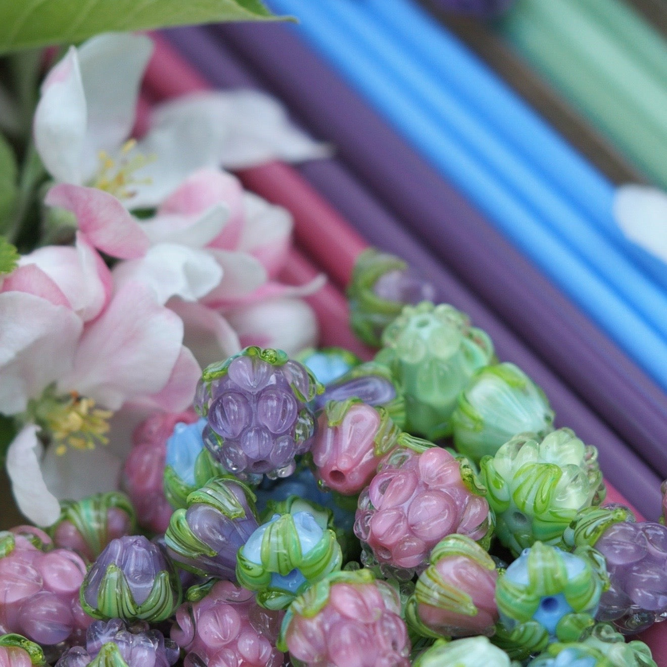Wisteria Fairy Berry Charm Earrings