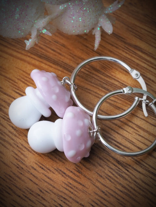 🌸 Roseluma Toadstool Earrings (One of a kind)