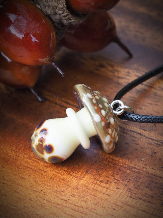 Golden Ember Toadstool Necklace 🍄✨