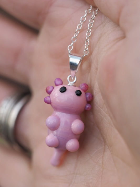 Pink Axolotl Necklace