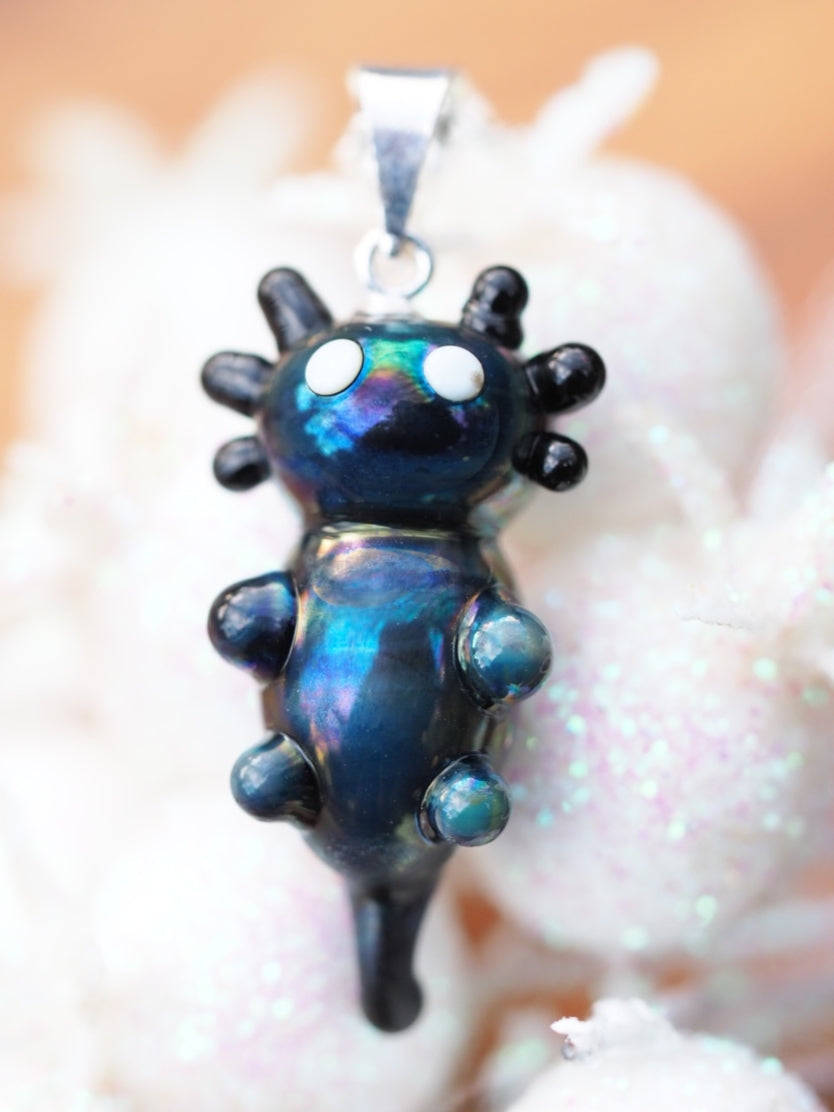 Iridescent Axolotl Necklace