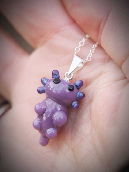 Purple Axolotl Necklace