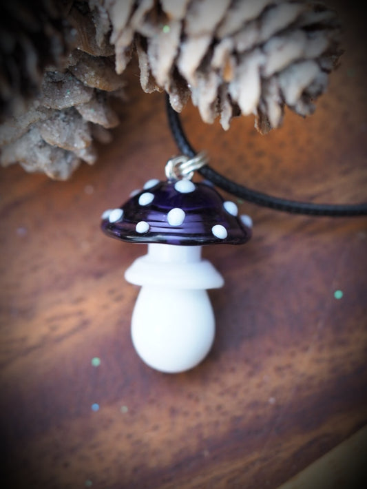 Purple Toadstool Necklace
