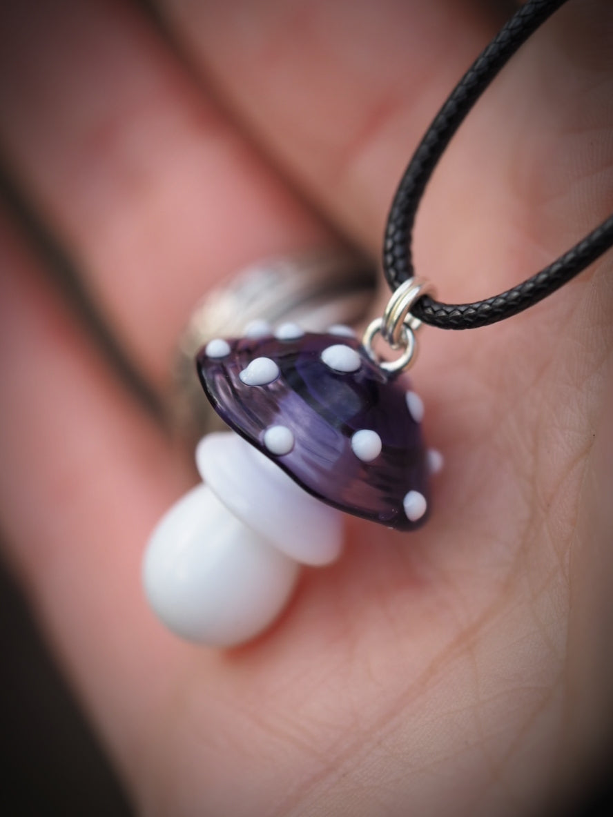 Purple Toadstool Necklace