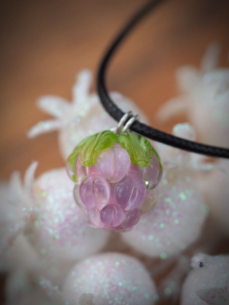Pink Glass Berry Necklace