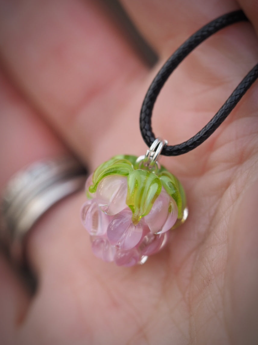 Pink Glass Berry Necklace