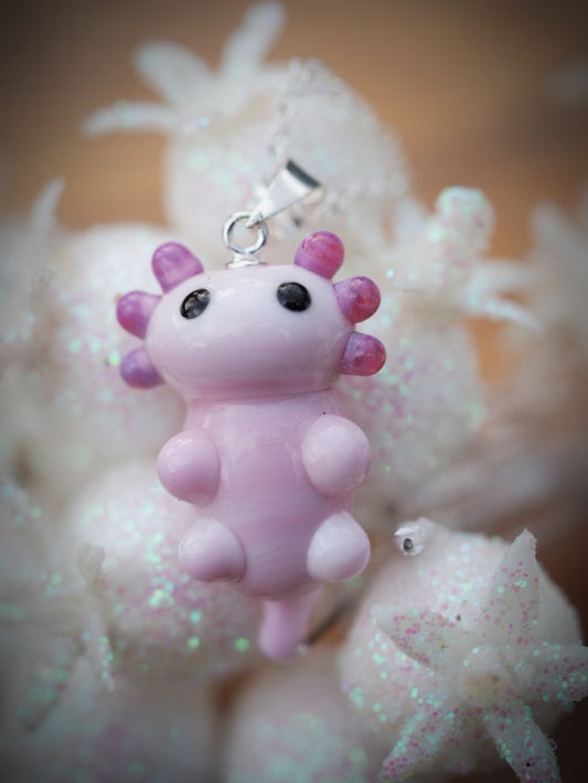 Baby Pink Axolotl Necklace