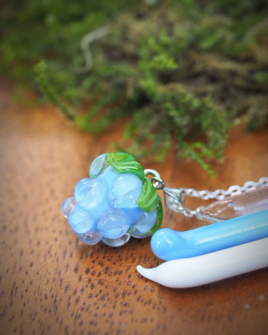 Cornflower Fairy Berry Charm Necklace