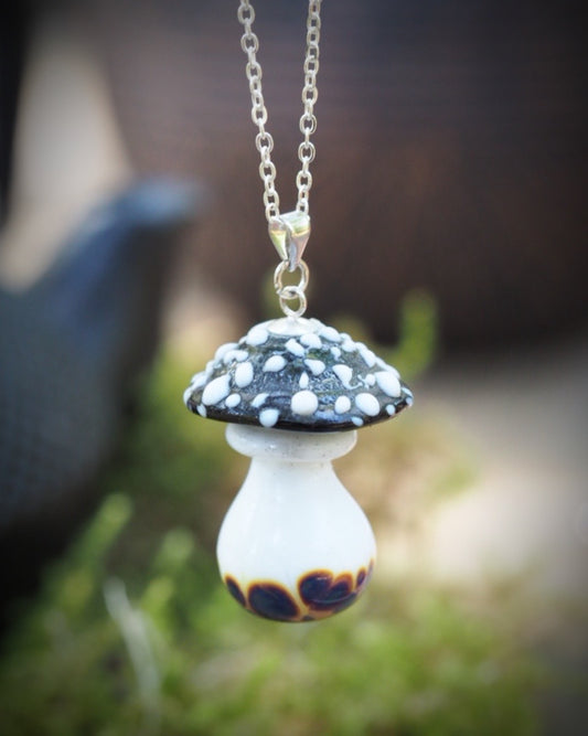 Midnight Veil Amanita Necklace
