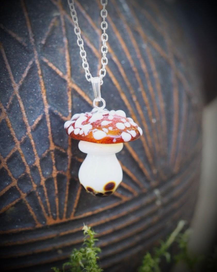 Autumn Flame Amanita Necklace