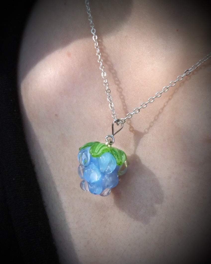 Cornflower Fairy Berry Charm Necklace