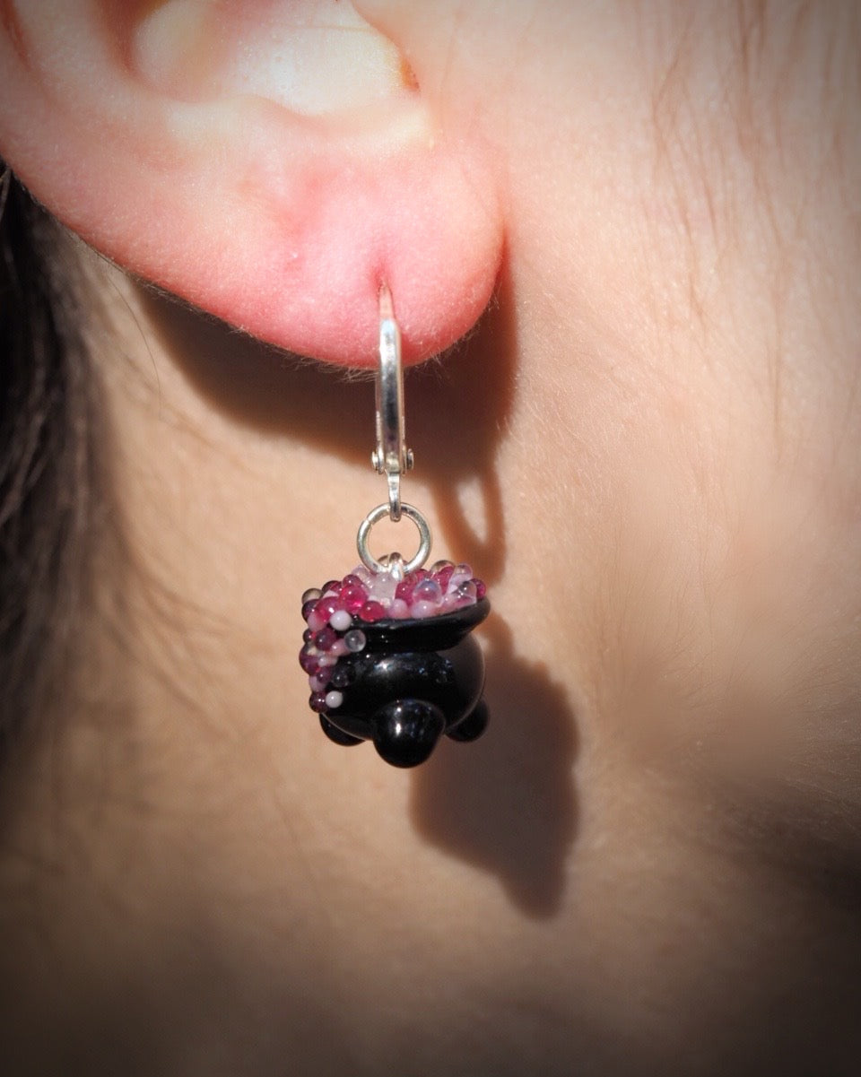 Love Spell Cauldron Charm Earrings