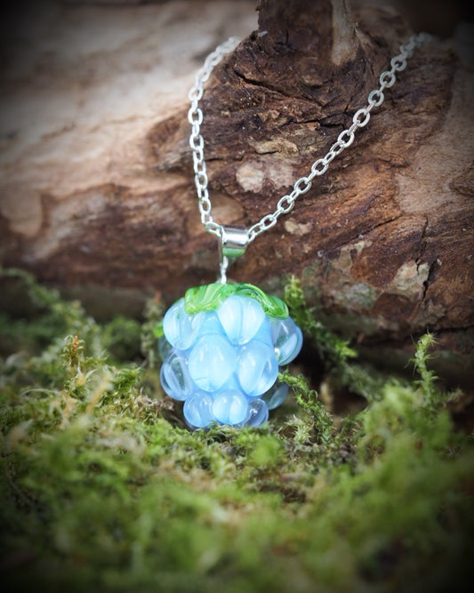 Cornflower Fairy Berry Charm Necklace