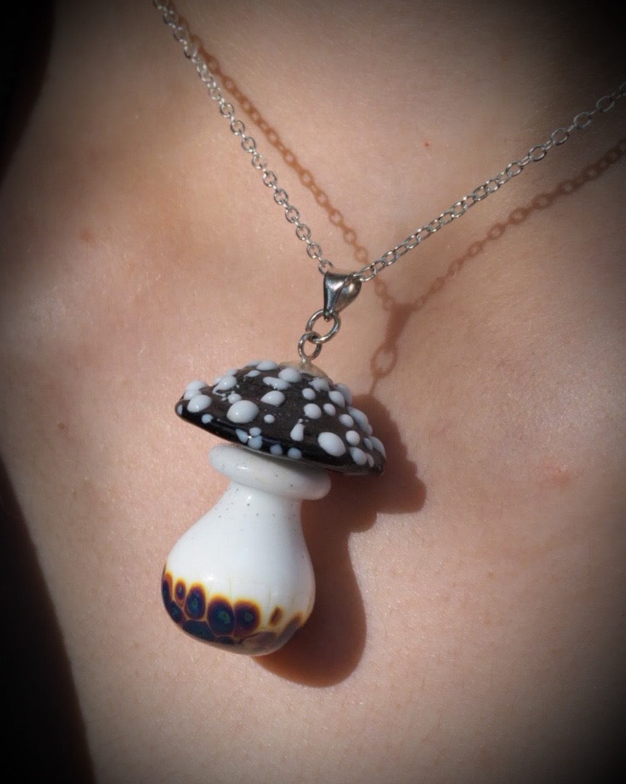 Midnight Veil Amanita Necklace