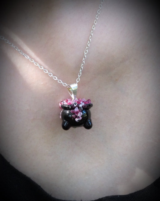 Love Spell Cauldron Charm Necklace