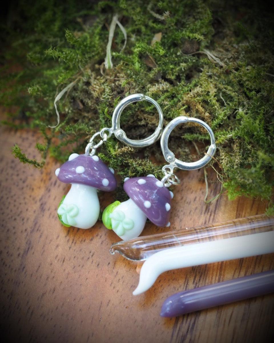 Wisteria Toadstool Charm Earrings