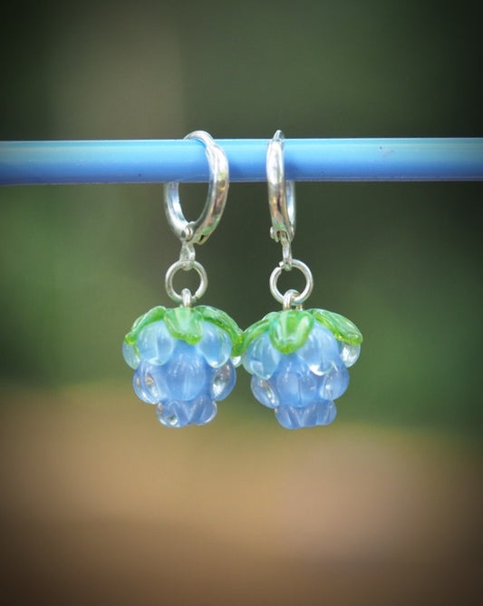 Cornflower Fairy Berry Charm Earrings