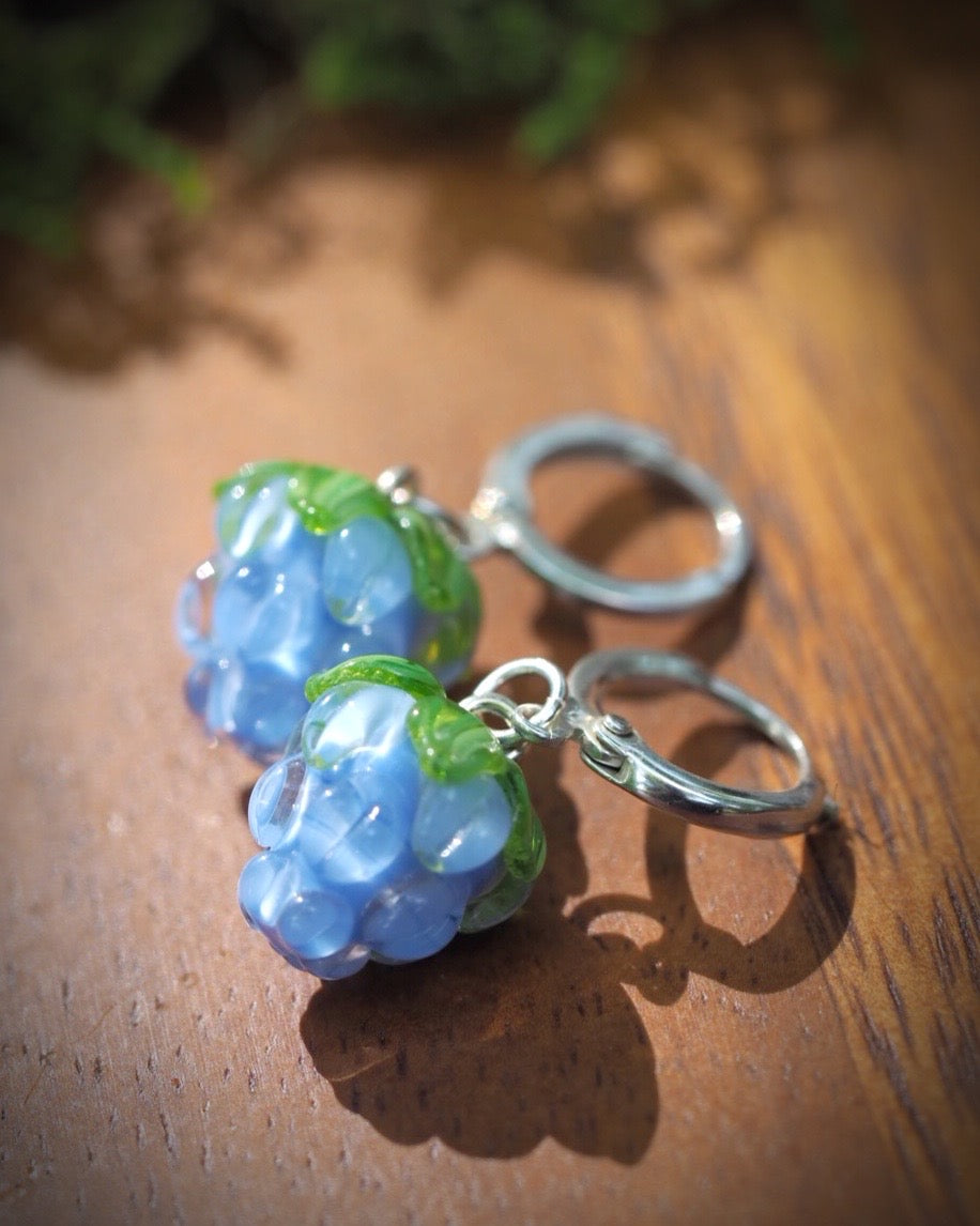 Cornflower Fairy Berry Charm Earrings